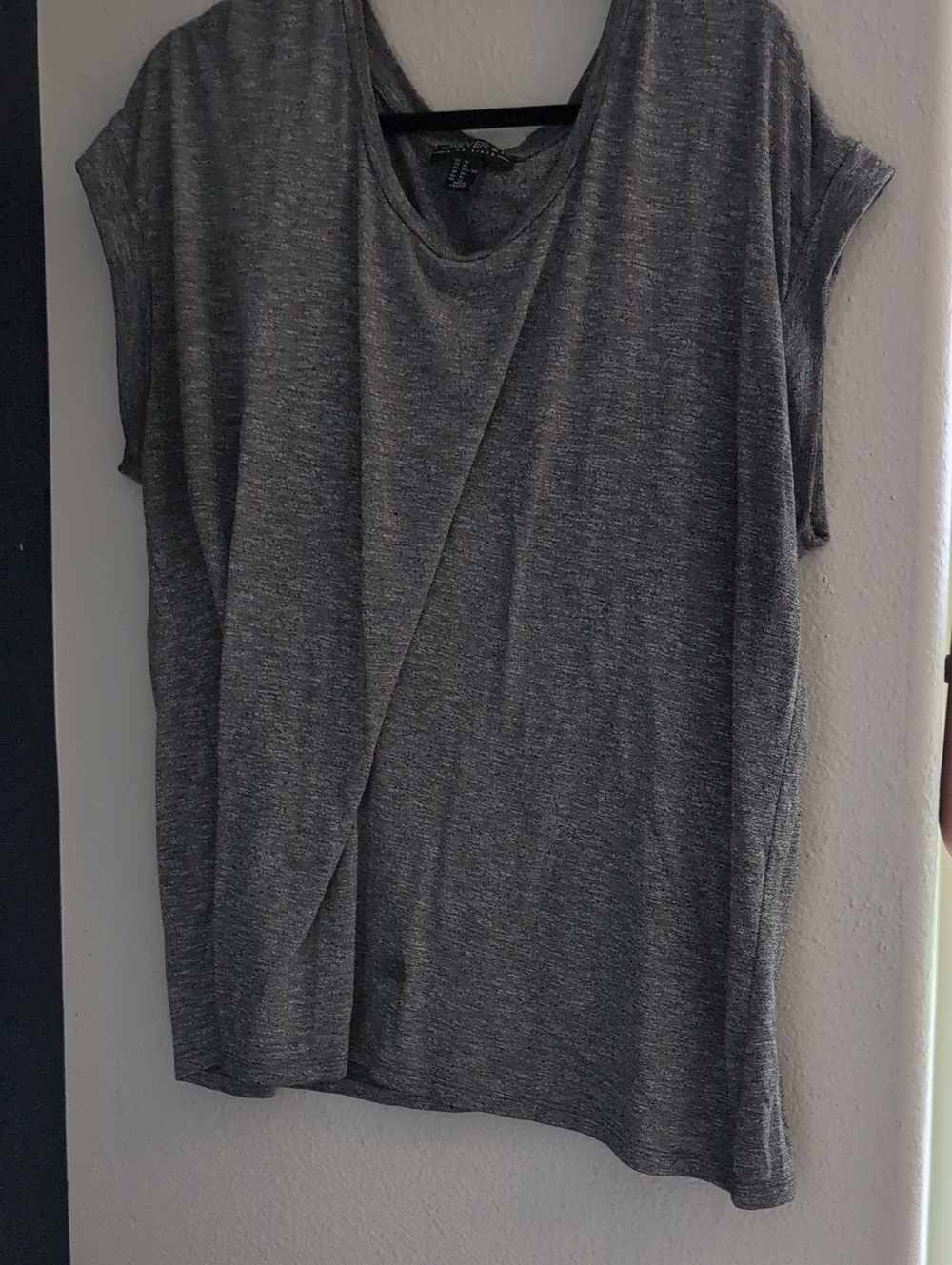 Forever 21 Women's Heather Gray Draped Short Sleeve Top